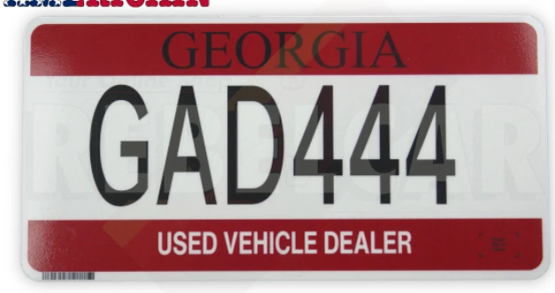 Ejemplo de Placas de Dealer en Georgia