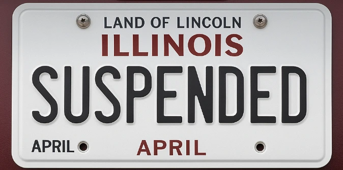 Qué significa tener placas suspendidas en Illinois